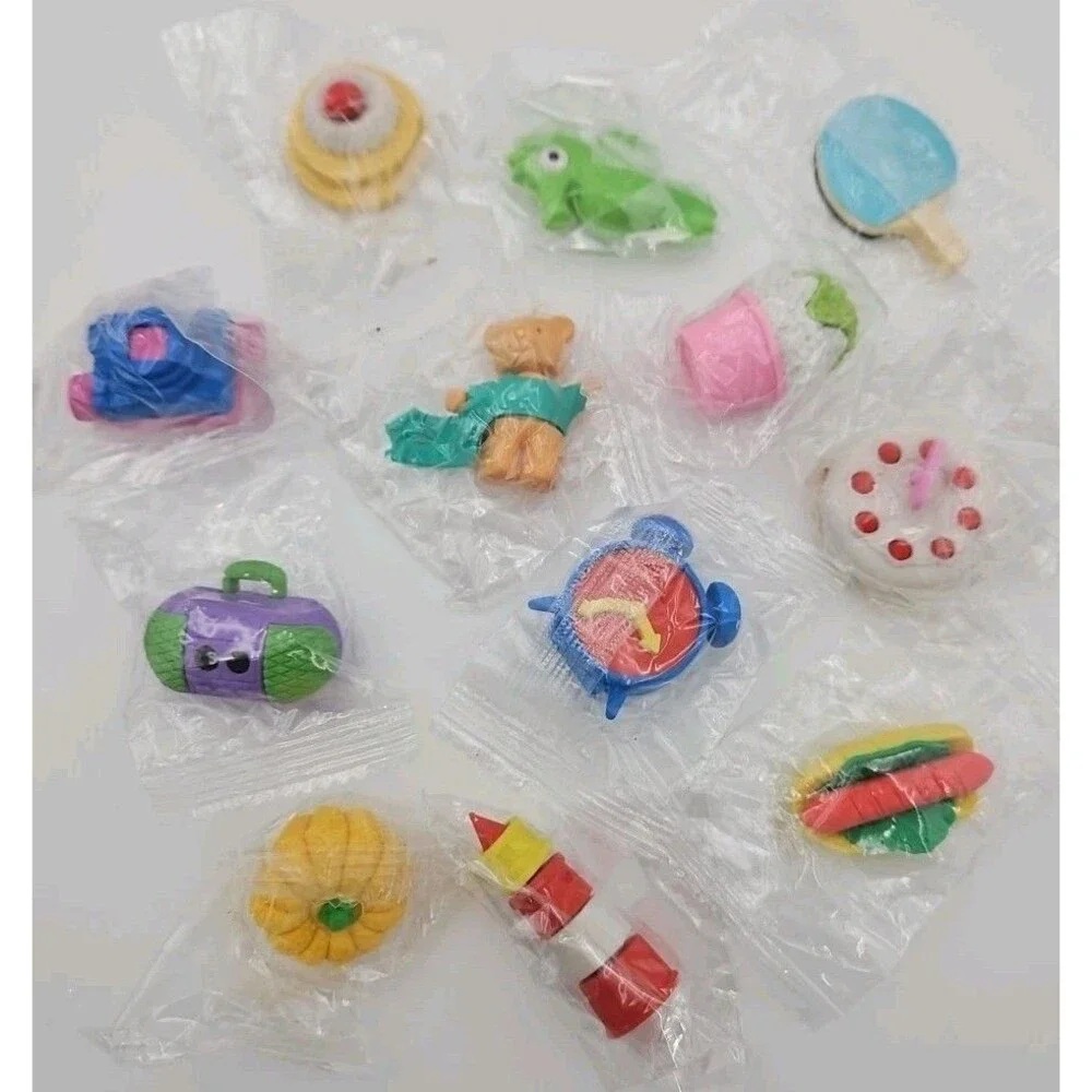 Erasers Animal Food Various Designs For Puzzles Or Kids Desk 70 Pcs New In Pack